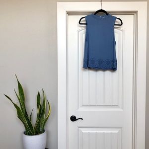 mock turtle sleeveless blouse